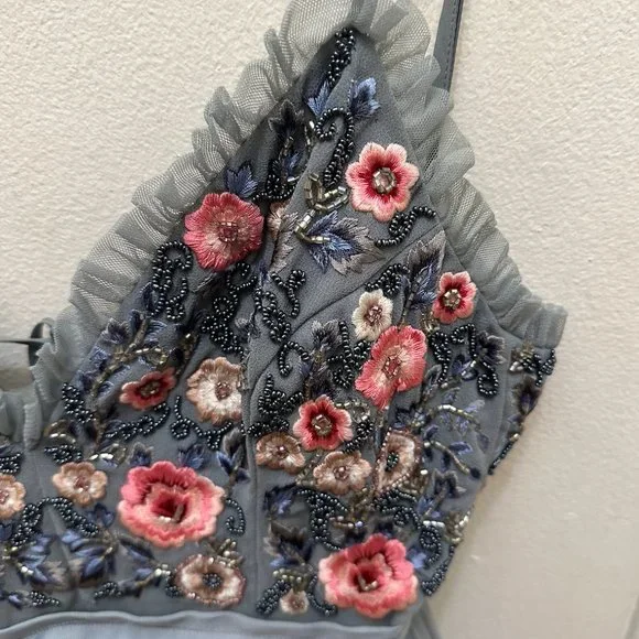 Needle & Thread Whisper Embroidered Tulle Midi Dress, Size 0 - Picture 9 of 12